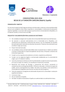 CONVOCATORIA 2015-2016 BECAS DE LA FUNDACIÓN CAROLINA