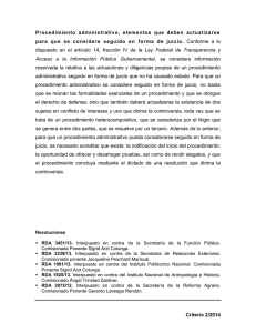 Criterio 2/2014 Procedimiento administrativo, elementos que