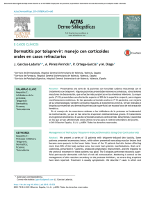 Dermatitis por telaprevir: manejo con corticoides orales en casos
