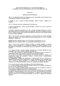 reglamento sobre venta y consumo de bebidas alcoholicas en el