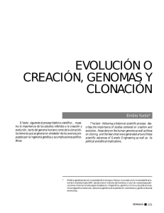 Evolución o creación, genomas y clonación