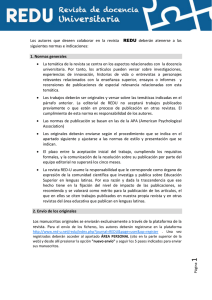 Normas para autoras/es - REDU. Revista de Docencia Universitaria
