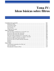 Tema IV: Ideas básicas sobre filtros