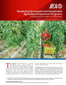Developing Successful and Sustainable Agricultural Insurance