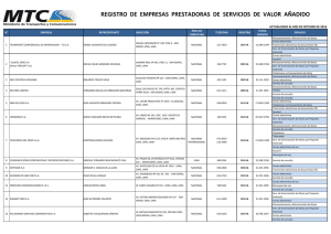 registro de empresas prestadoras de servicios de valor añadido