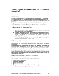 ¿Cómo mejorar la Confiabilidad de un Sistema Complejo?