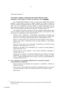 Prevención, combate y eliminación del tráfico ilícito de armas