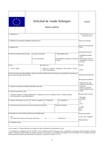 Formulario solicitud de visado Schengen