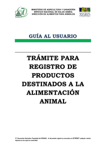 Registro de Productos destinados a la Alimentación Animal