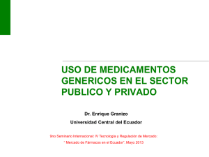 USO DE MEDICAMENTOS GENERICOS EN EL SECTOR PUBLICO