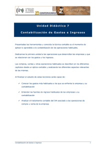 Unidad Didáctica 7 Contabilización de Gastos e Ingresos