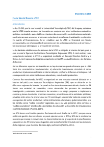 Diciembre de 2015 Escala Salarial Docente UTEC Antecedentes La