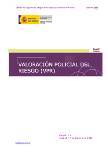 Manual: VALORACIÓN POLICIAL DEL RIESGO (VPR)