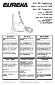 Mighty Mite® Vacuum Cleaner Owner`s Guide 3670