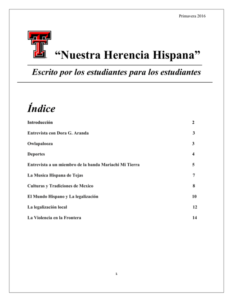 Nuestra Herencia Hispana - Texas Tech University Departments