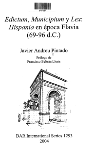 Edictum, Municipium y Lex: Hispania en epoca Flavia (69-96