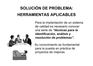 SOLUCIÓN DE PROBLEMA: HERRAMIENTAS APLICABLES
