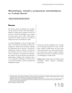 Metodología, método y propuestas metodológicas en Trabajo Social.