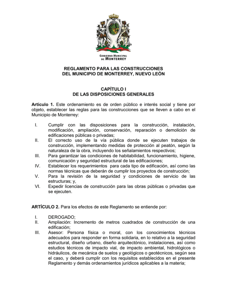 Reglamento Para Las Construcciones Del Municipio