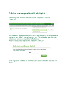 Solicitar y descargar el Certificado Digital