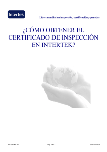 ¿cómo obtener el certificado de inspección en intertek?