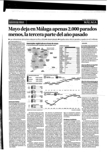 Mayo deja en Málaga apenas 2.000 parados