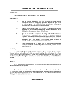 ASAMBLEA LEGISLATIVA - REPUBLICA DE EL SALVADOR