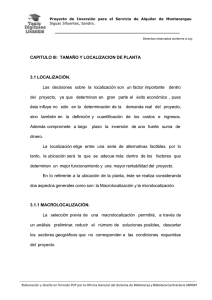 CAPITULO III: TAMAÑO Y LOCALIZACION DE PLANTA