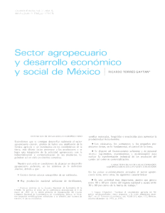Sector agropecuario y desarrollo económico y social de México 1