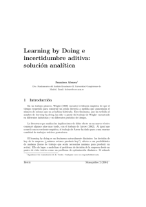 Learning by Doing e incertidumbre aditiva: solución anal´ıtica