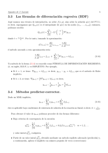 3.3 Las fórmulas de diferenciación regresiva (BDF) 3.4 Métodos