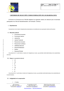 criterios de selección cursos - Federación Canaria de Municipios