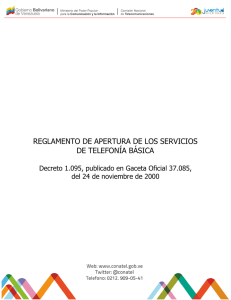 reglamento de apertura de los servicios de telefonía básica