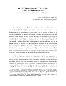 LA TIRANÍA EN EL PENSAMENTO DE LUTERO: ¿HACIA LA