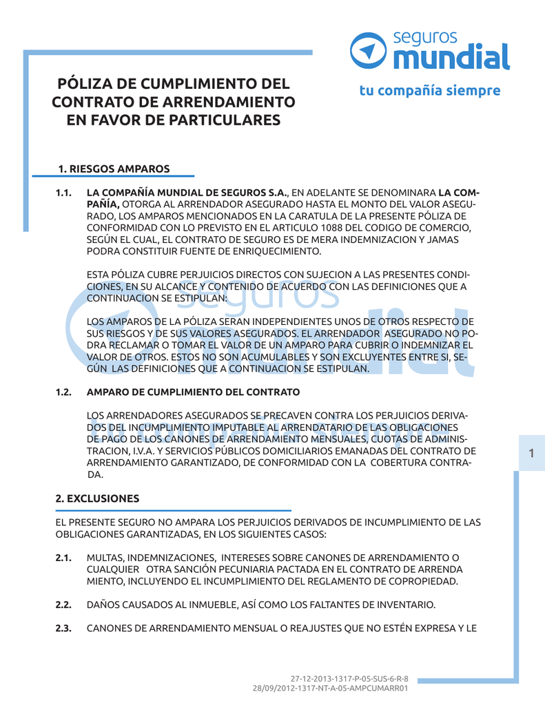 Anexo 1 Contrato De Obra Póliza De Seguros Bancos 3303
