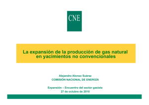 La expansión de la producción de gas natural en yacimientos no