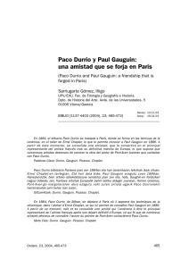 Paco Durrio y Paul Gauguin: una amistad que se forja en Paris. IN