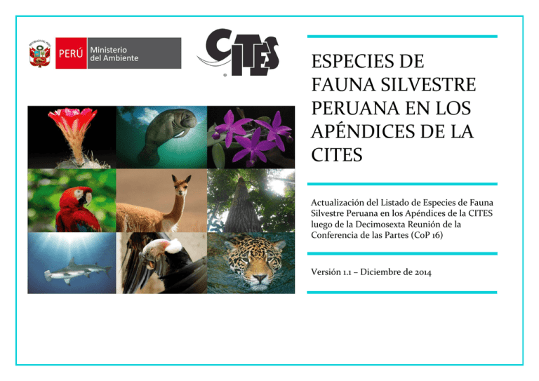 Listado De Especies CITES De Fauna Silvestre Peruana