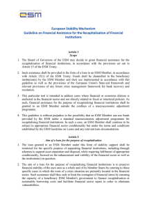 ESM guideline on recapitalization of financial institutions