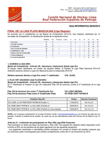 Información Liga Plata Masculina - Final Liga