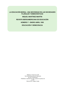 LA EDUCACIÓN MORAL: UNA NECESIDAD EN LAS SOCIEDADES