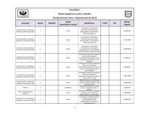 Montos pagados por ayudas y subsidios