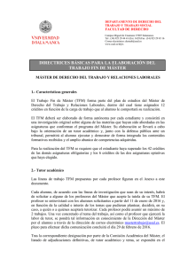 Directrices Básicas para la Elaboración del Trabajo de Fin de Máster