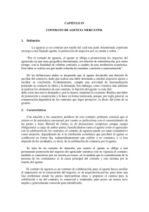 CAPITULO IV CONTRATO DE AGENCIA MERCANTIL 1. Definición