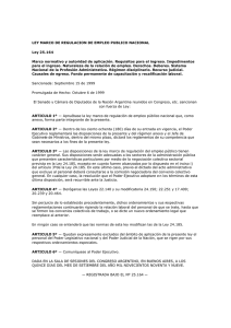 LEY MARCO DE REGULACION DE EMPLEO PUBLICO NACIONAL