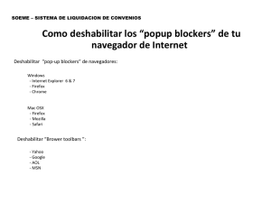 Como deshabilitar los “popup blockers” de tu navegador de Internet
