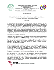 Comunicado Sindicato - Universidad Nacional de Colombia