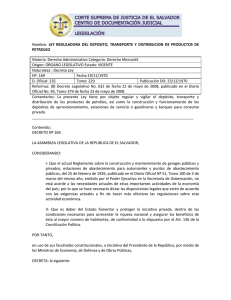 Nombre: LEY REGULADORA DEL DEPOSITO, TRANSPORTE Y