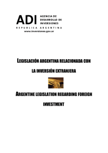 legislación argentina relacionada con la inversión extranjera