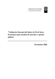 Validaci&oacute;n Nacional del &Iacute;ndice de Nivel Socio Econ&oacute;mico